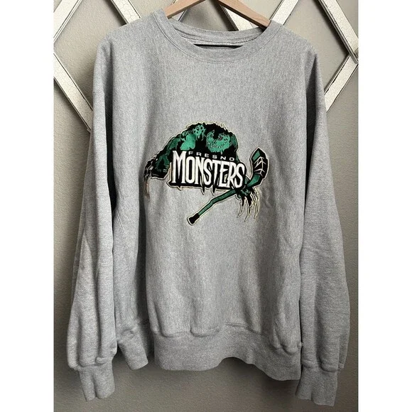 Champion Reverse Weave Fresno Monsters Junior Hockey Men's XXL Sweatshirt - Gray - Picture 1 of 9